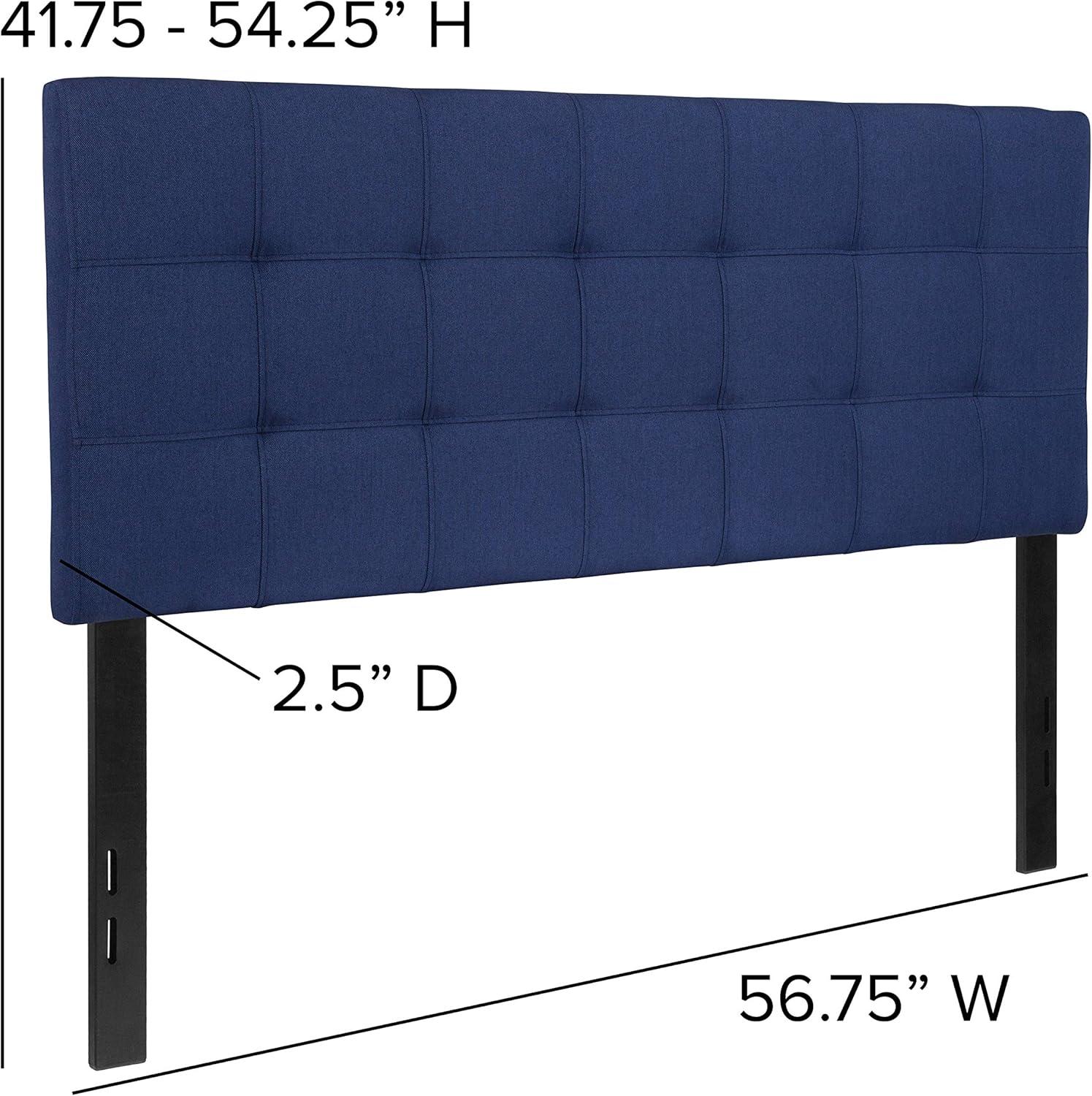 Flash Furniture Bedford Tufted Upholstered Full Size Headboard in Navy Fabric