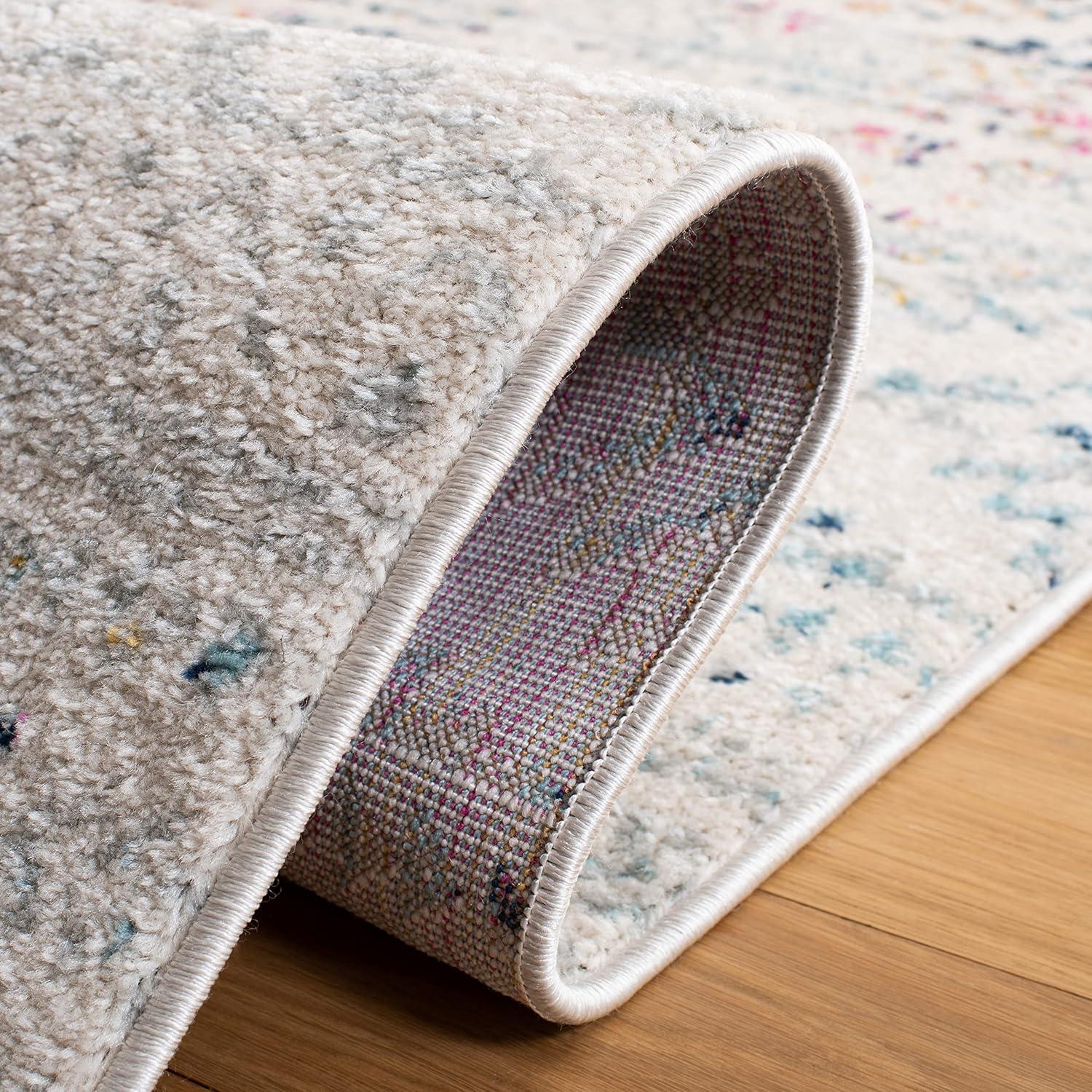 Tulum TUL272 Power Loomed Indoor Area Rug - Ivory/Blue - 5'x5' - Safavieh