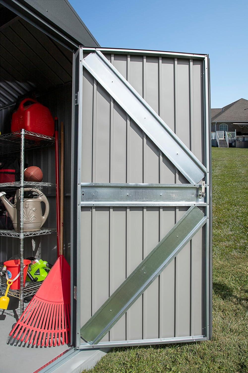 Anthracite 10' x 14' Steel Gable Roof Storage Shed