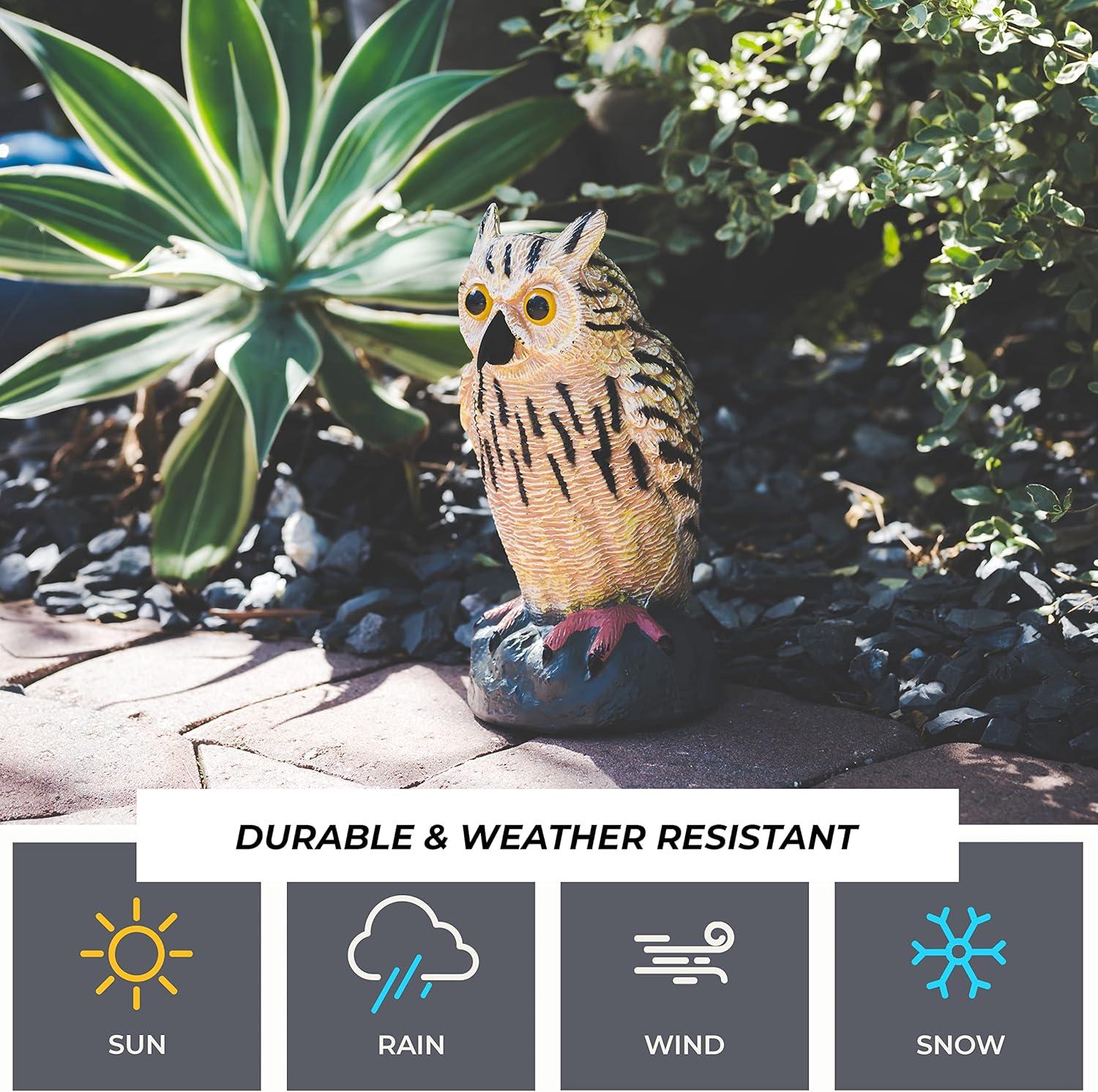 2Pack Fake Owl Decoy to Keep Birds Away Garden Decoration Bird Scare Devices for Garden Outdoor Yard