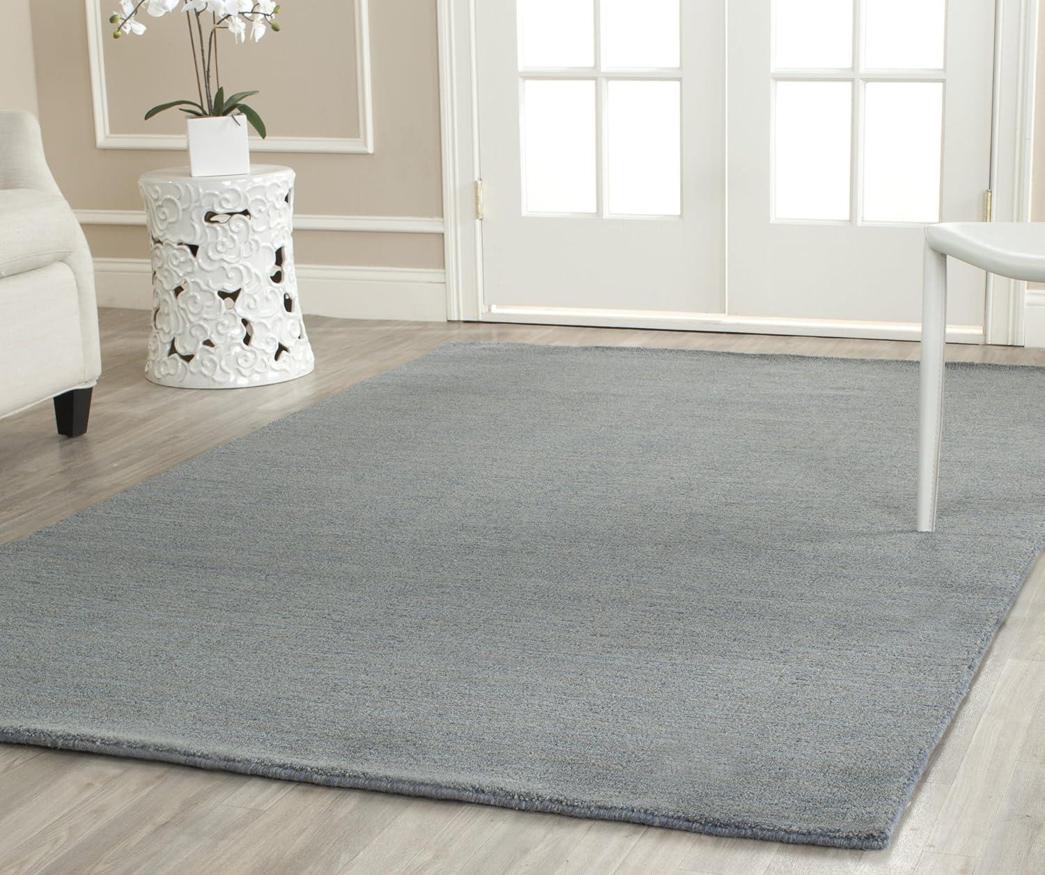 SAFAVIEH Himalaya Dawa Solid Wool Area Rug, Blue, 3' x 5'