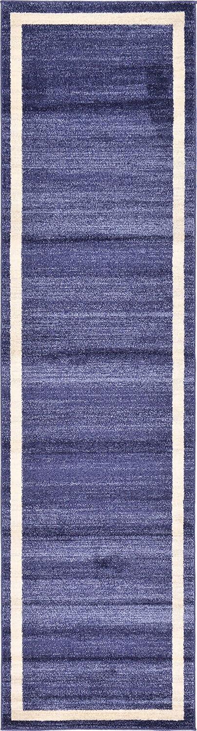 Unique Loom Del Mar Collection Area Rug - Maria (2' 7" x 10' Runner Navy Blue/Ivory)