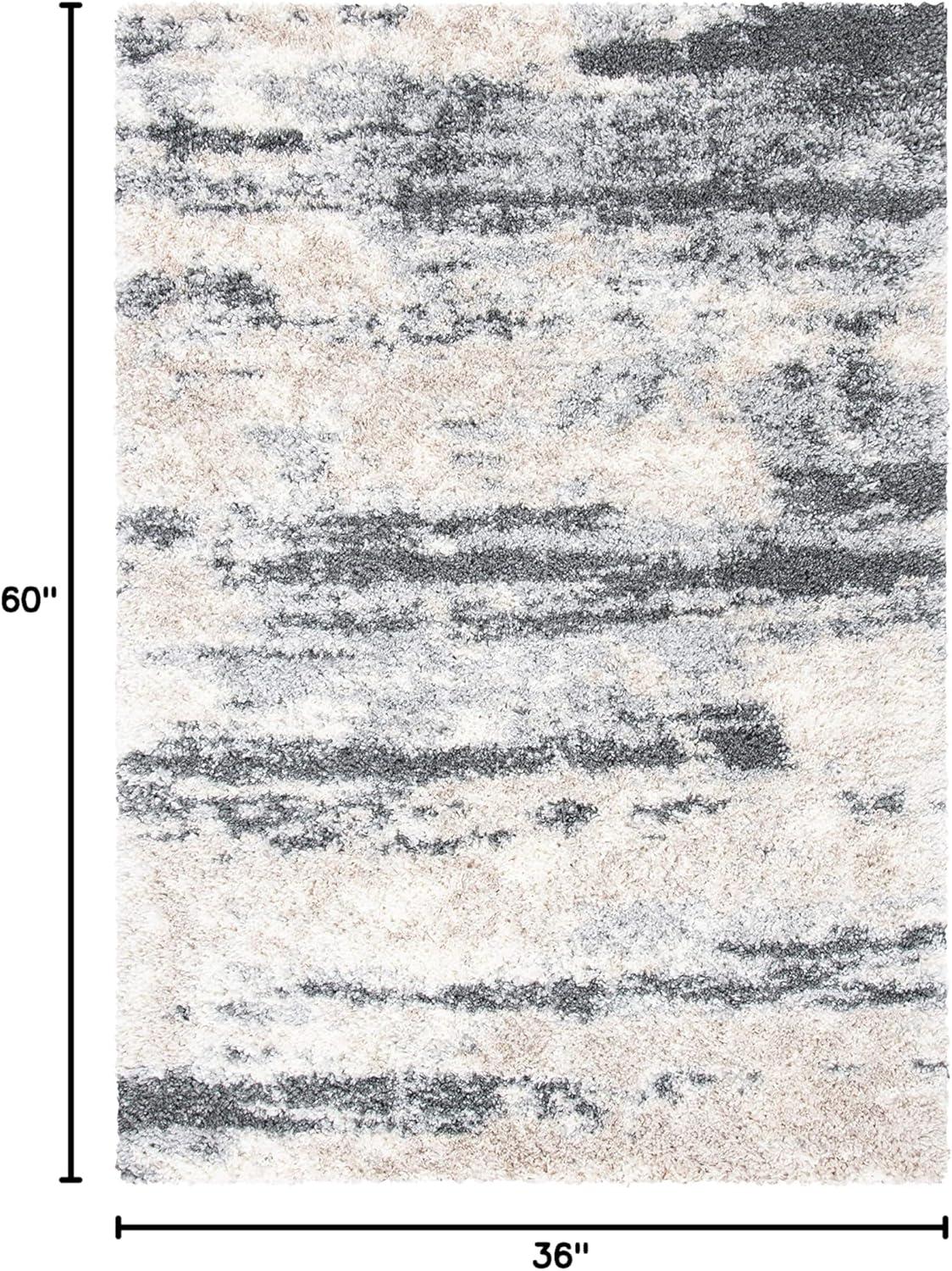 Fontana Shag FNT853 Power Loomed Accent Rug - Grey/Ivory - 3'x5' - Safavieh.