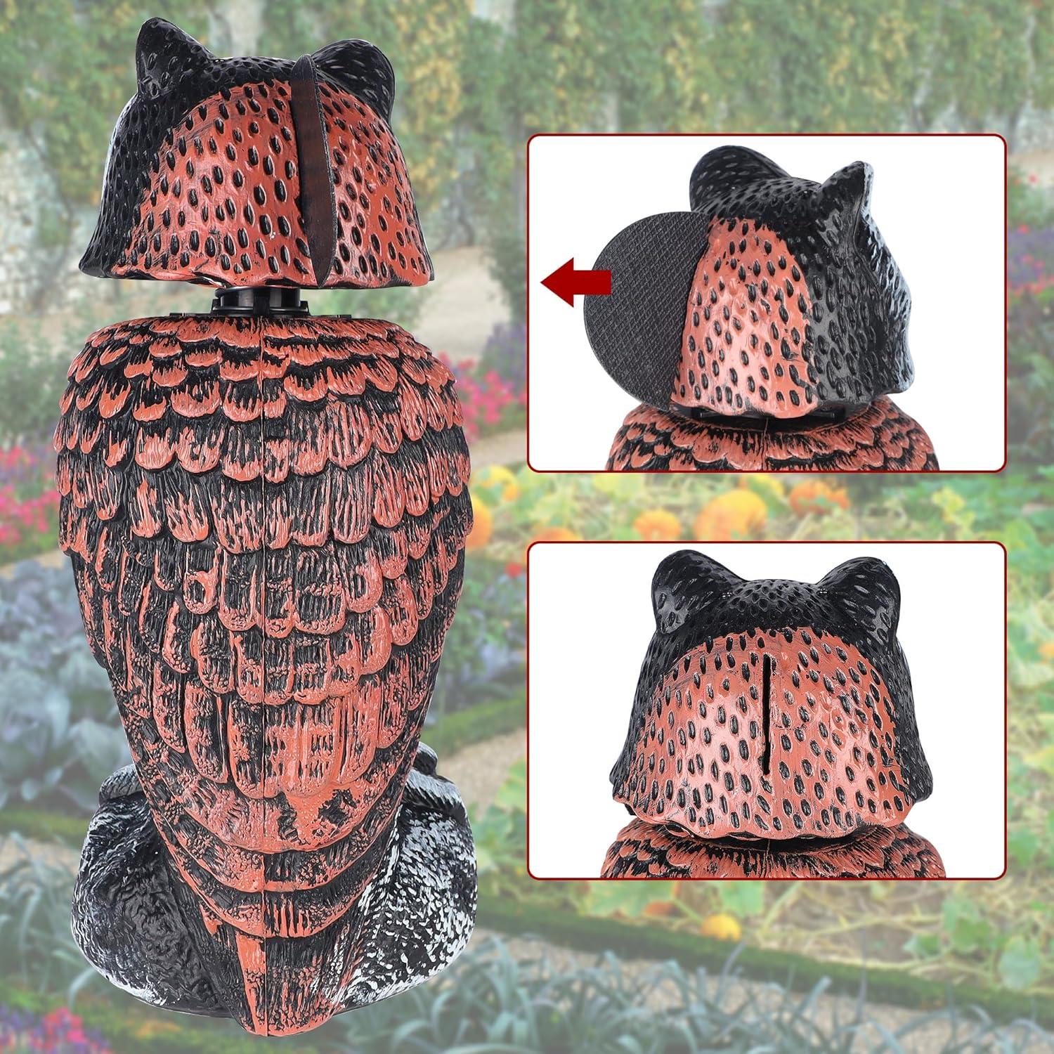 2Pack Fake Owl Decoy to Keep Birds Away Garden Decoration Bird Scare Devices for Garden Outdoor Yard