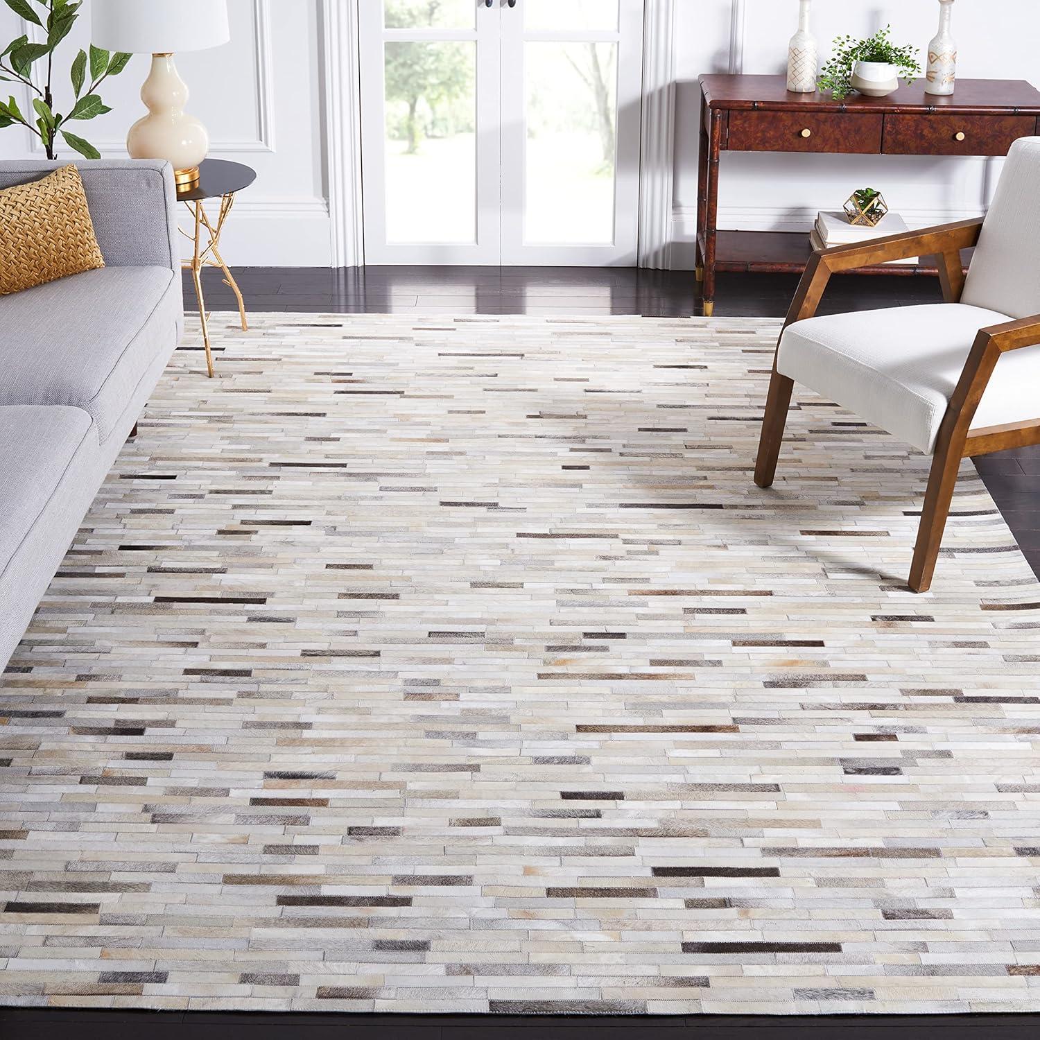 Studio Leather STL809 Hand Woven Runner Rug - Ivory/Grey - 2'3"x7' - Safavieh.