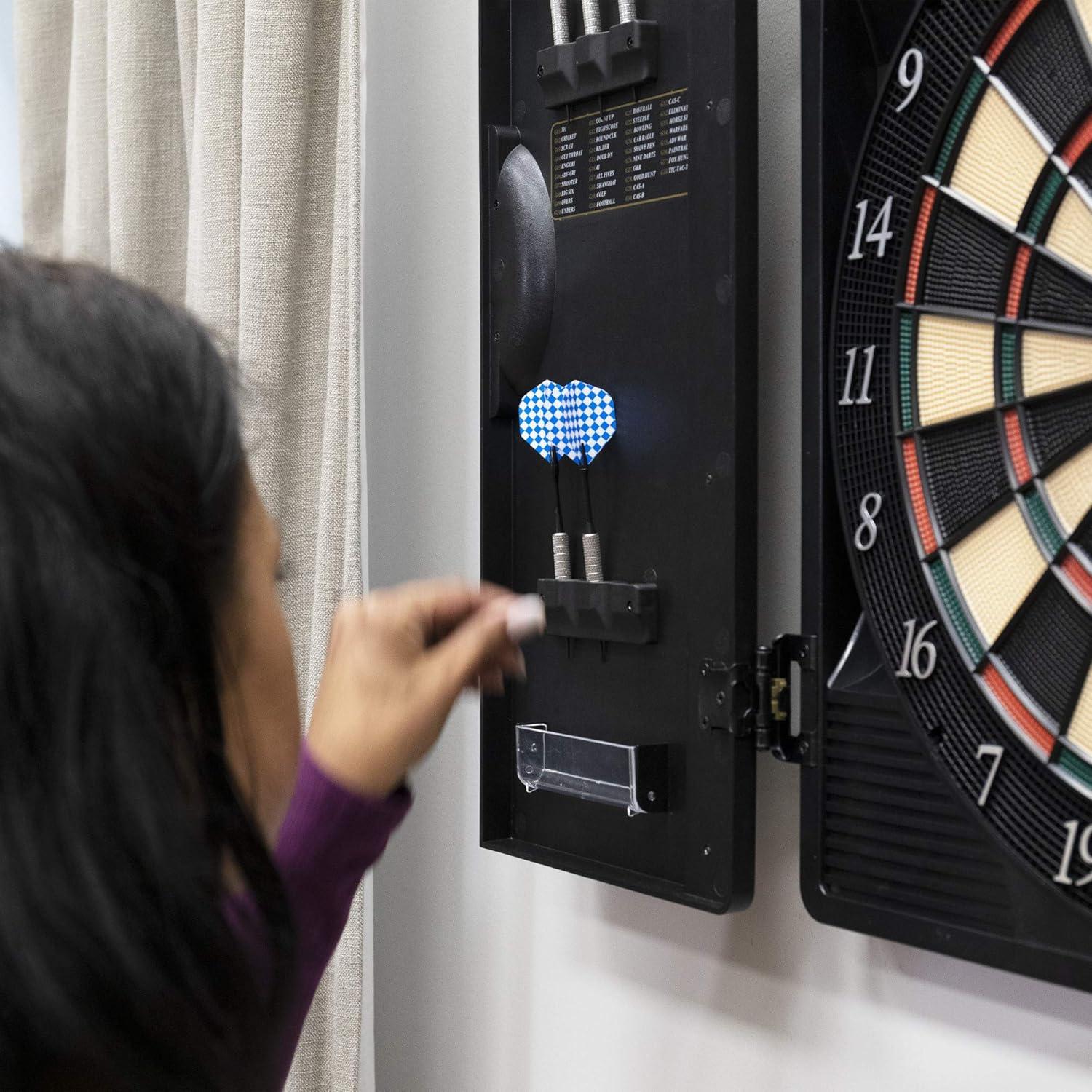 Black Electronic Dartboard with Cabinet and LED Display