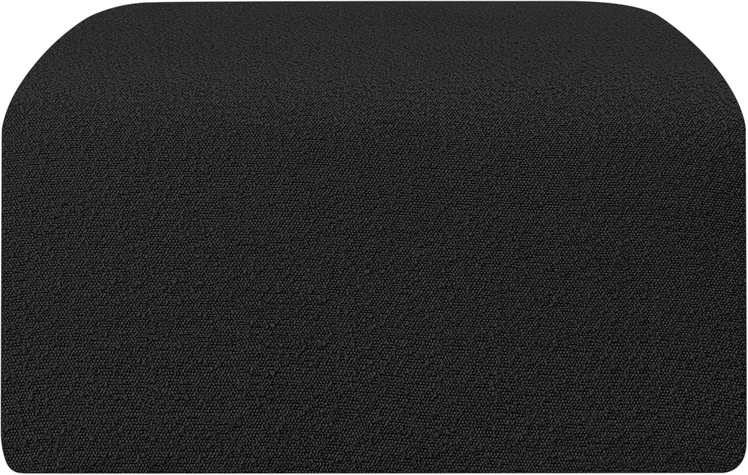 Meridian Furniture Arc Black Boucle Fabric Ottoman