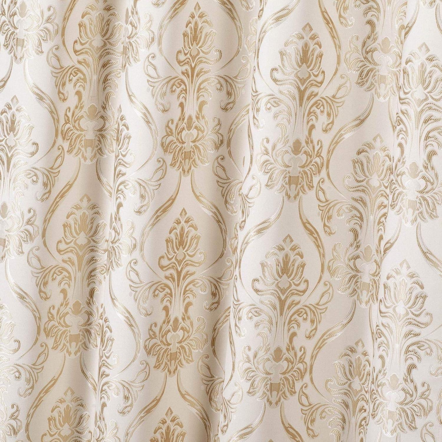 All American Collection New 4 Piece Drape Set with Attached Valance and Sheer with 2 Tie Backs Included