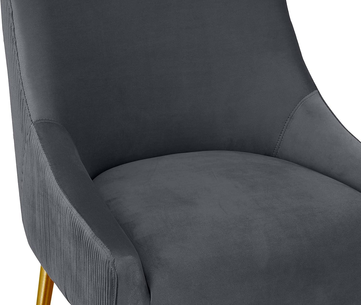 Beatrix Pleated Velvet Stool Grey Counter Height