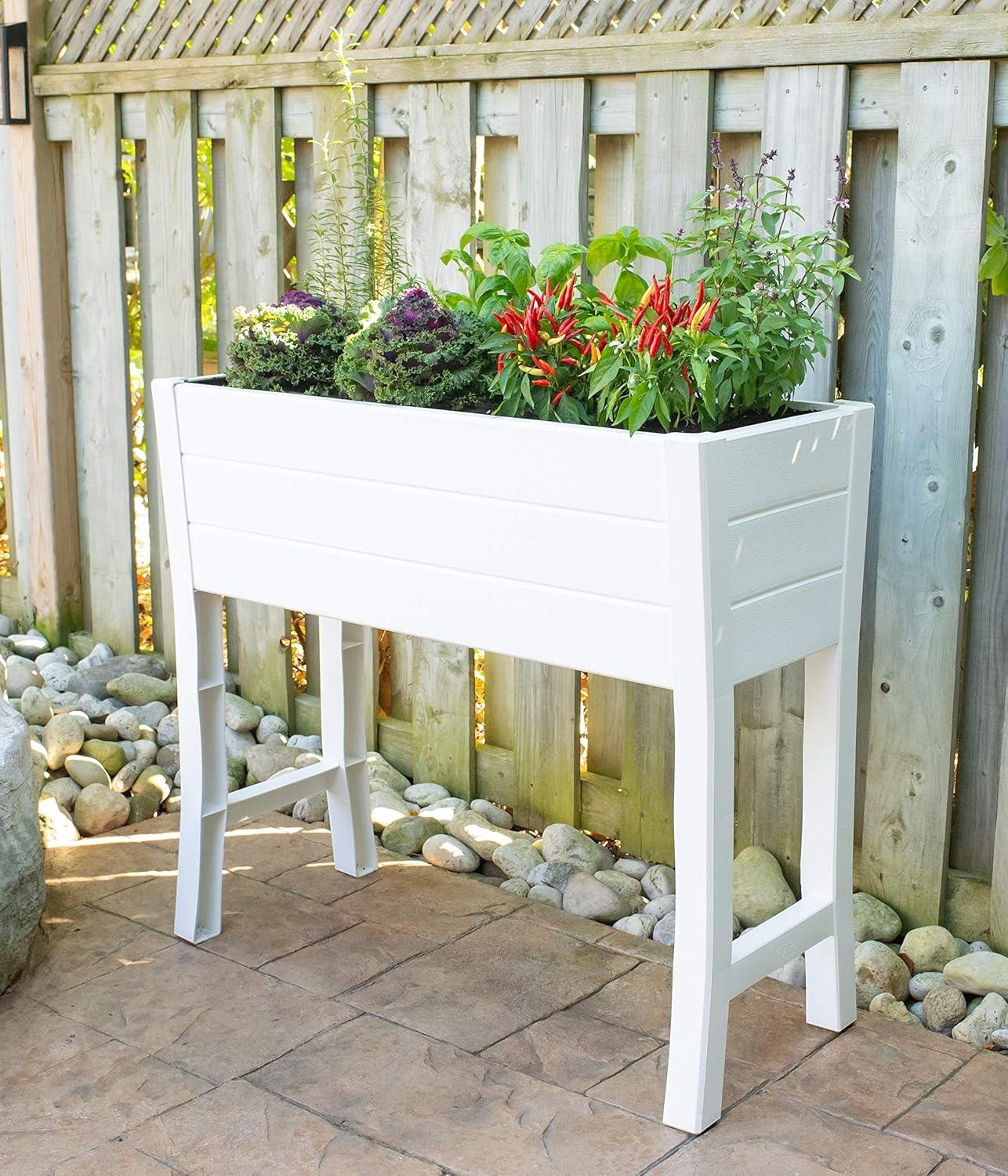 NuVue 32 in. H X 36 in. W X 11 in. D X 15 in. D Vinyl Elevated Garden Box White