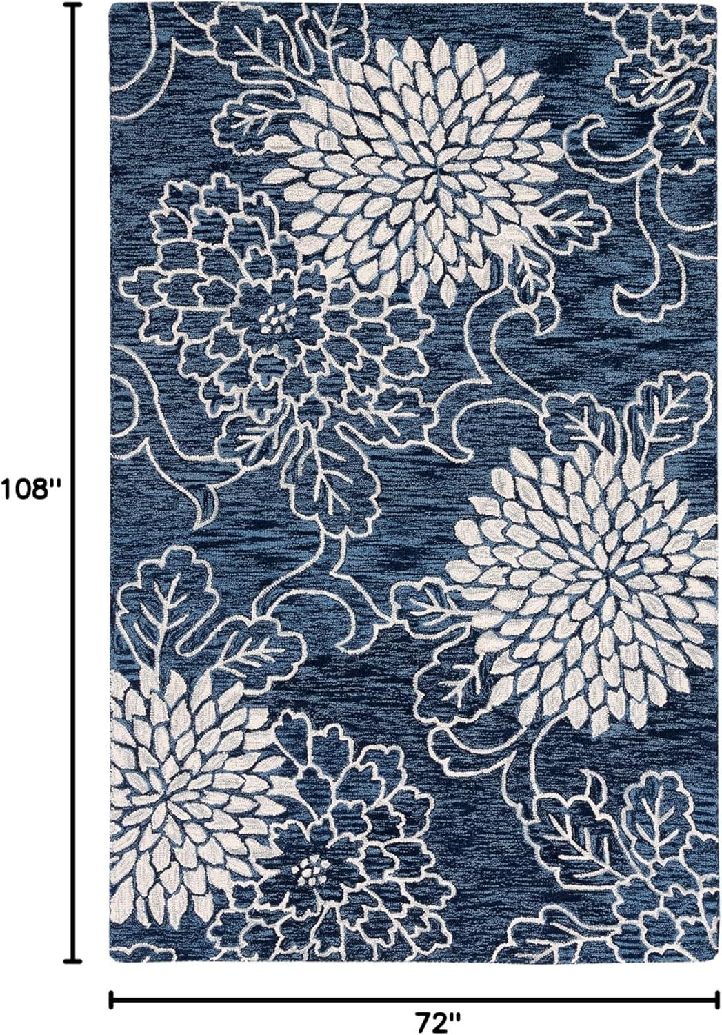 Jardin JAR602 Hand Tufted Area Rug - Navy/Ivory - 6'x9' - Safavieh.
