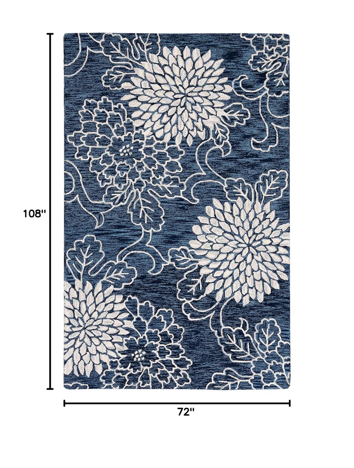 Jardin JAR602 Hand Tufted Area Rug - Navy/Ivory - 6'x9' - Safavieh.