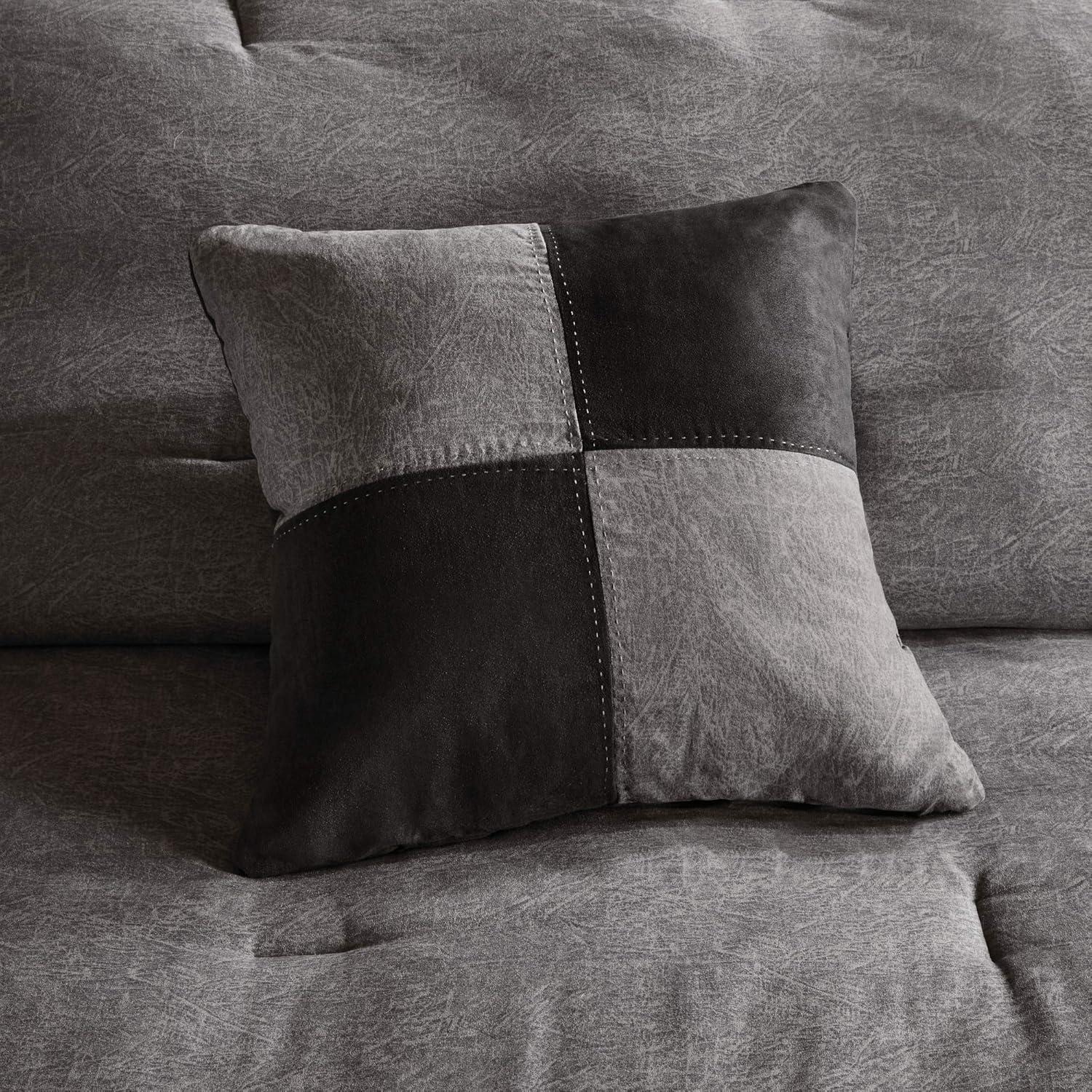 Madison Park Boone 7 Piece Faux Suede Comforter Set
