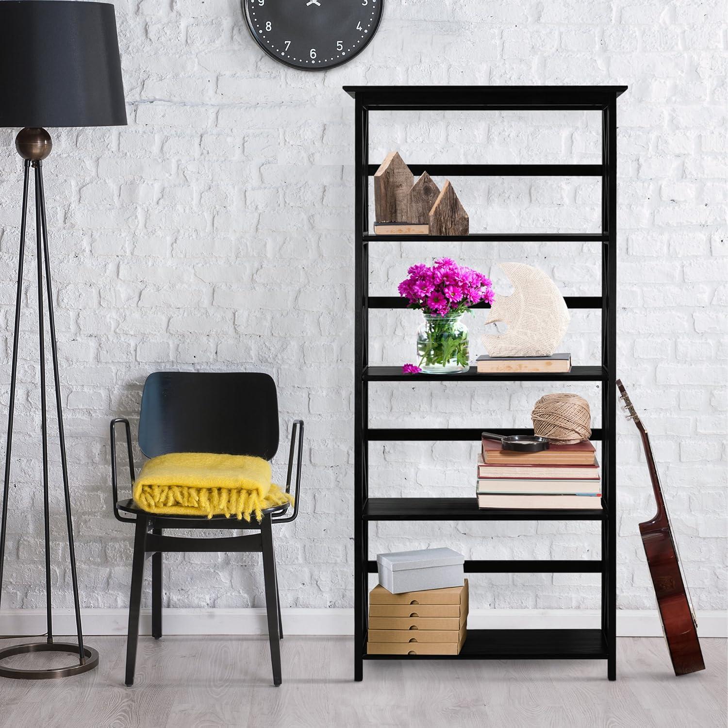 Casual Home Montego 5-Shelf Bookcase - Black