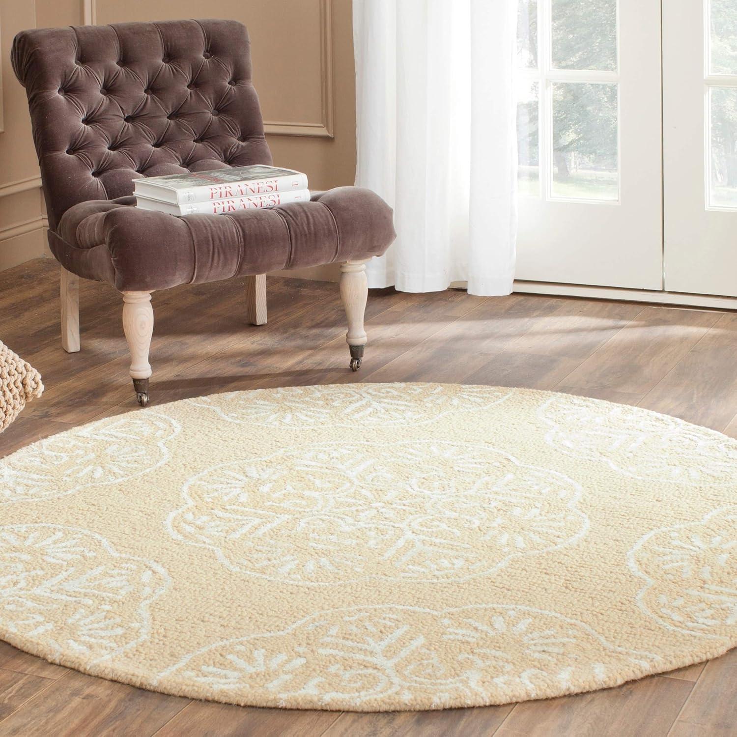 Ivory Elegance 36" Hand-Tufted Wool Rectangular Rug