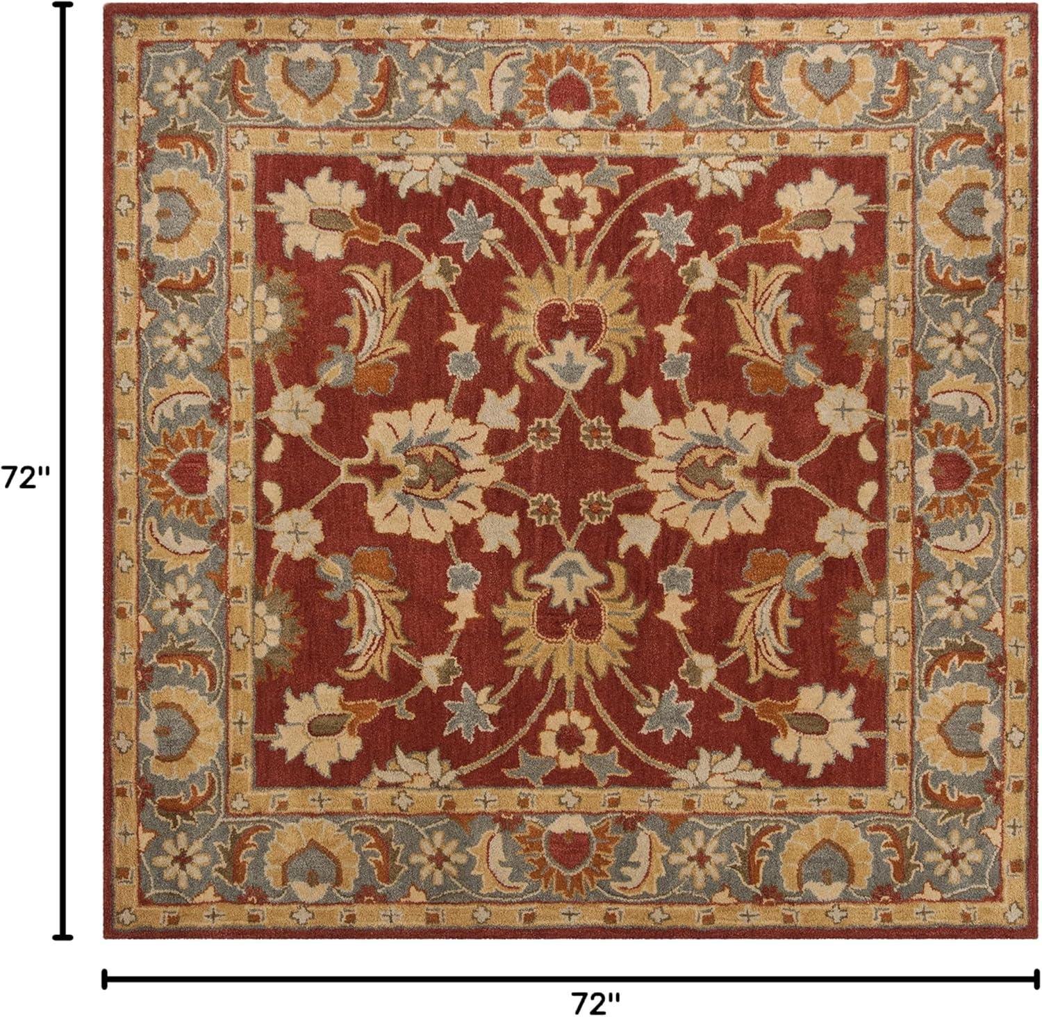 Heritage HG403 Handmade Area Rug - 6'x6' - Red/Blue - Safavieh