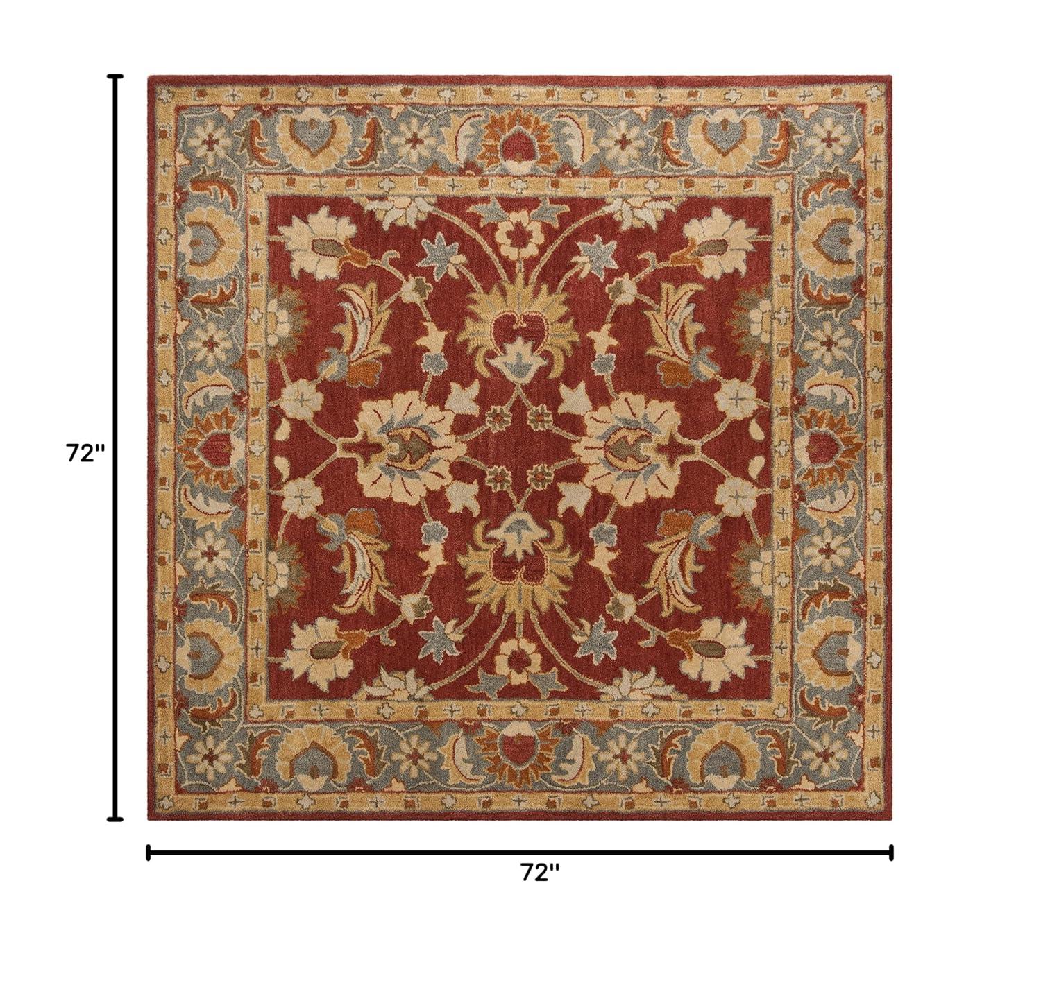 Heritage HG403 Handmade Area Rug - 6'x6' - Red/Blue - Safavieh