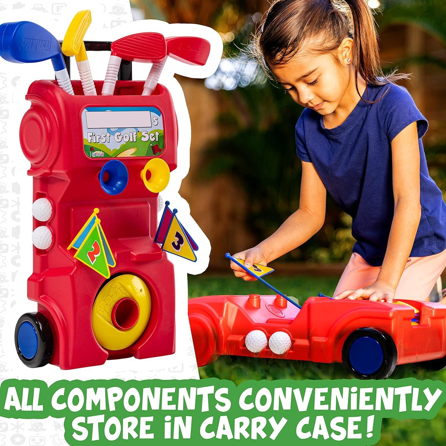 Franklin Sports Kids and Toddlers Toy Golf Set - Includes Carry Case, (4) Balls + (4) Holes