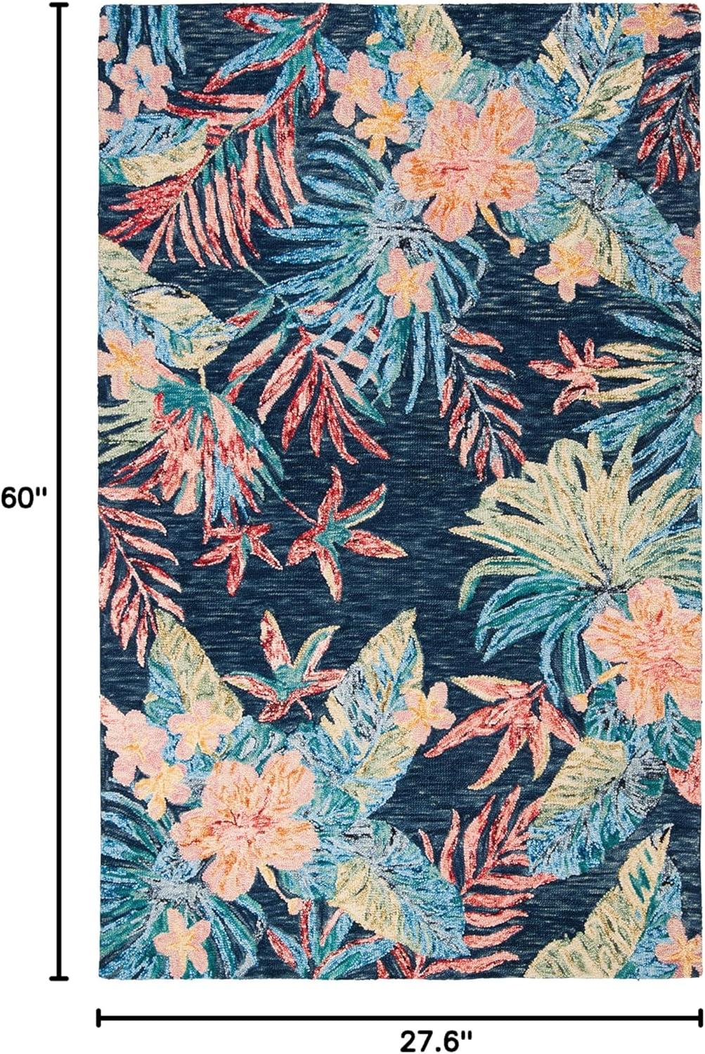 Aspen APN524 Hand Tufted Accent Rug - Blue/Pink - 2'3"x5' - Safavieh.