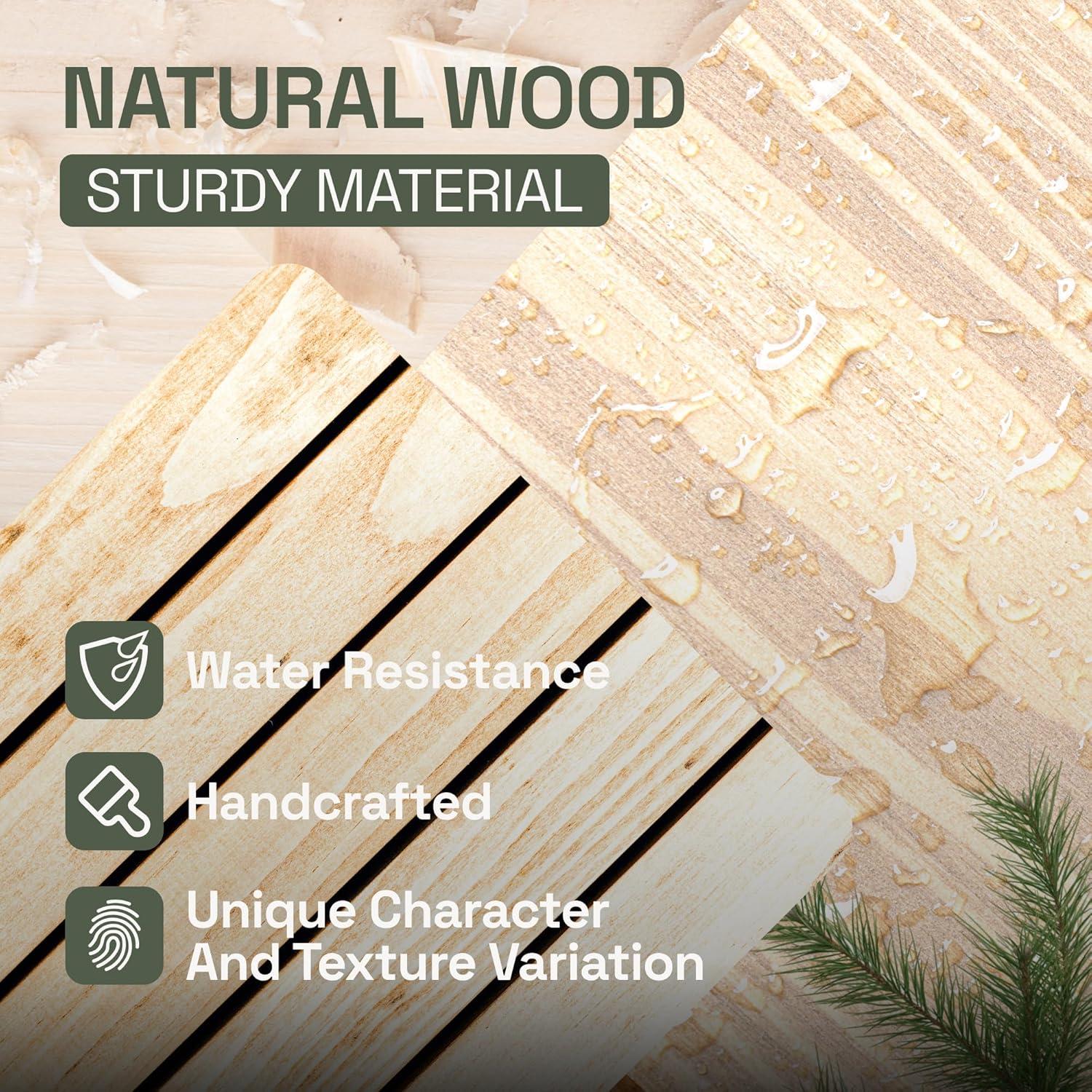 Baobab Workshop Solid Wood Floating Shelves, Wooden Shelves for Wall (Set of 2)