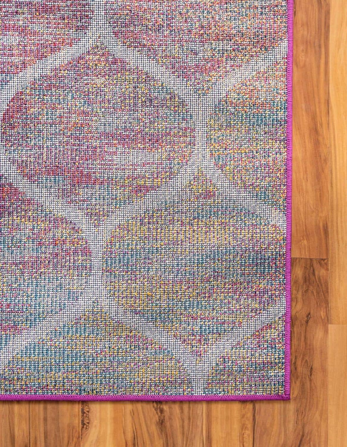 Unique Loom 3' 0 x 3' 0 Trellis Frieze Rounded Multi Area Rug