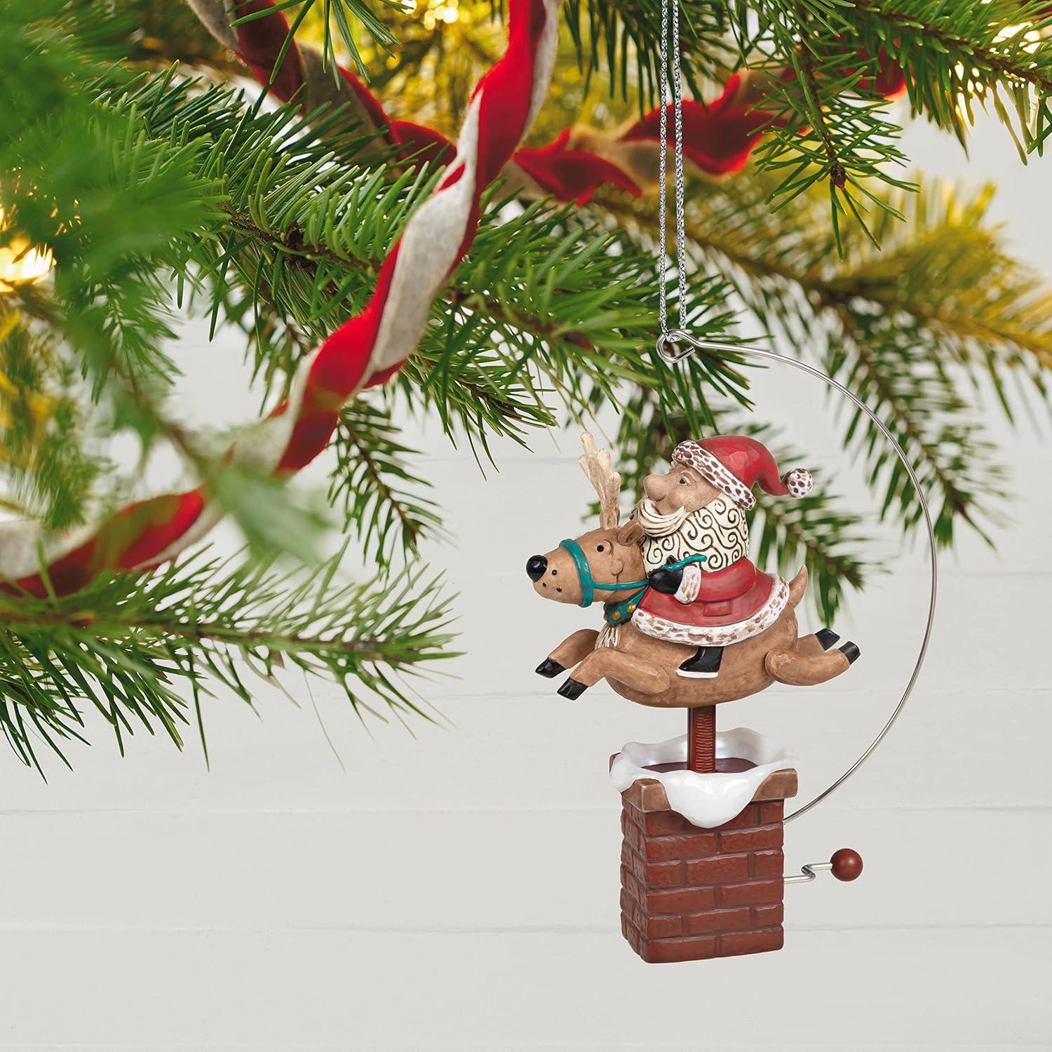 Hallmark Keepsake Plastic Christmas Ornament 2022, Giddy Up, Santa! Reindeer with Motion