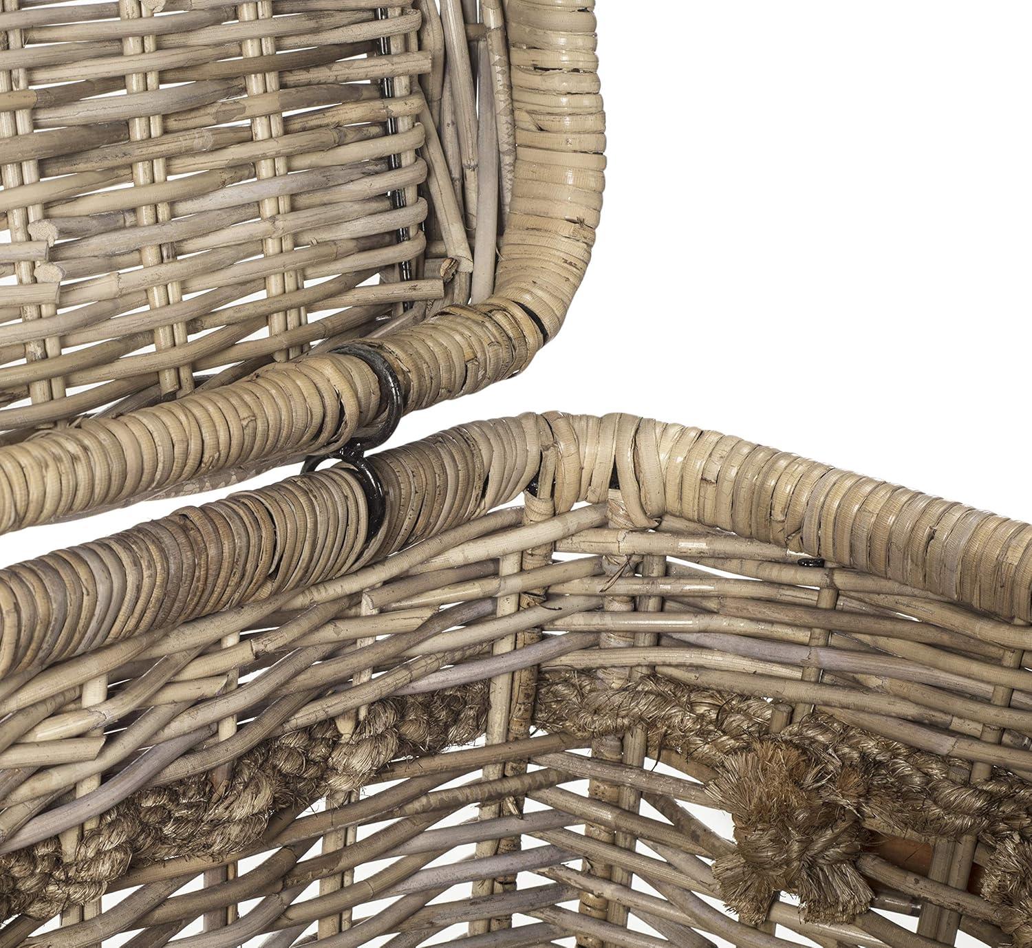 SAFAVIEH Sidonie Wicker Storage Hamper Grey