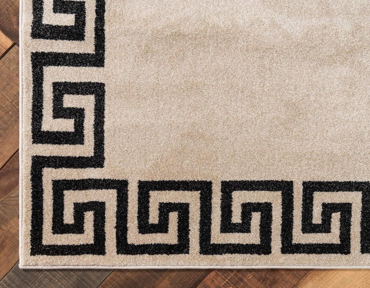 Unique Loom Athens Collection Area Rug - Modern (5' 3" x 8' Rectangle Beige and Gray/Beige)