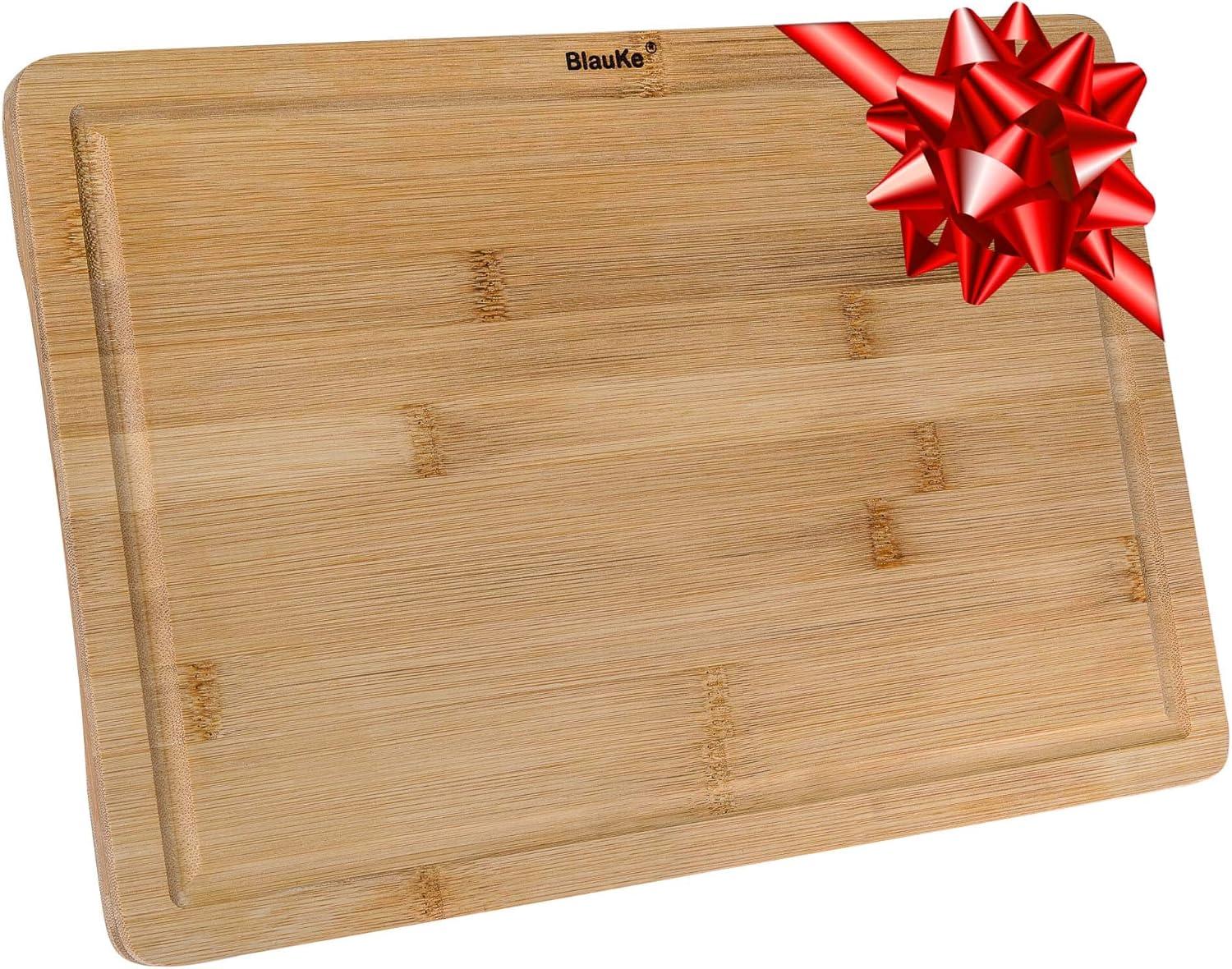 Large Bamboo Cutting Board with Juice Groove and Handles