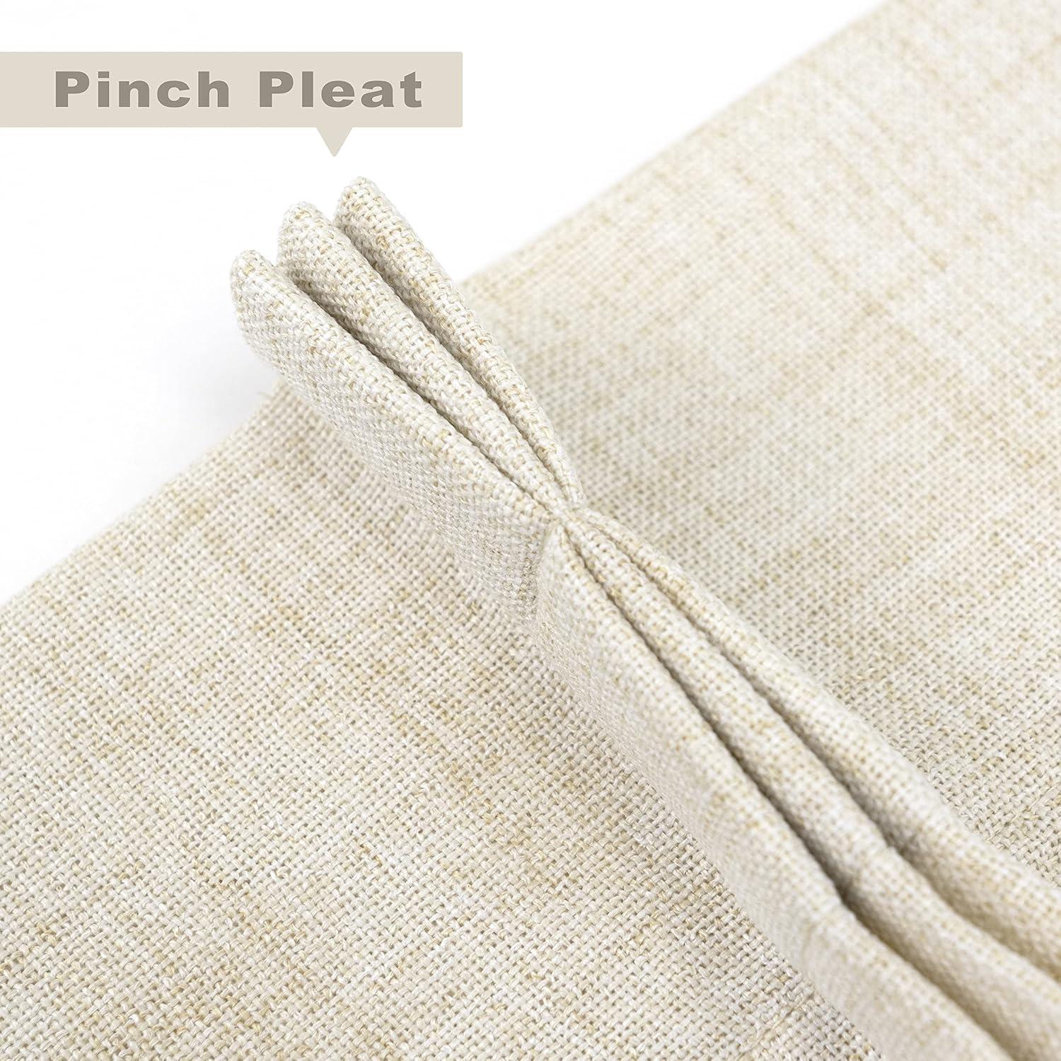 DriftAway Pinch Pleat Valance Kitchen Curtains Linen Textured Short Curtains for Small Window Bathroom 2 Panels Cafe Curtains Back Tabs Farmhouse Rustic Curtain 30 x 24 Inches Light Linen