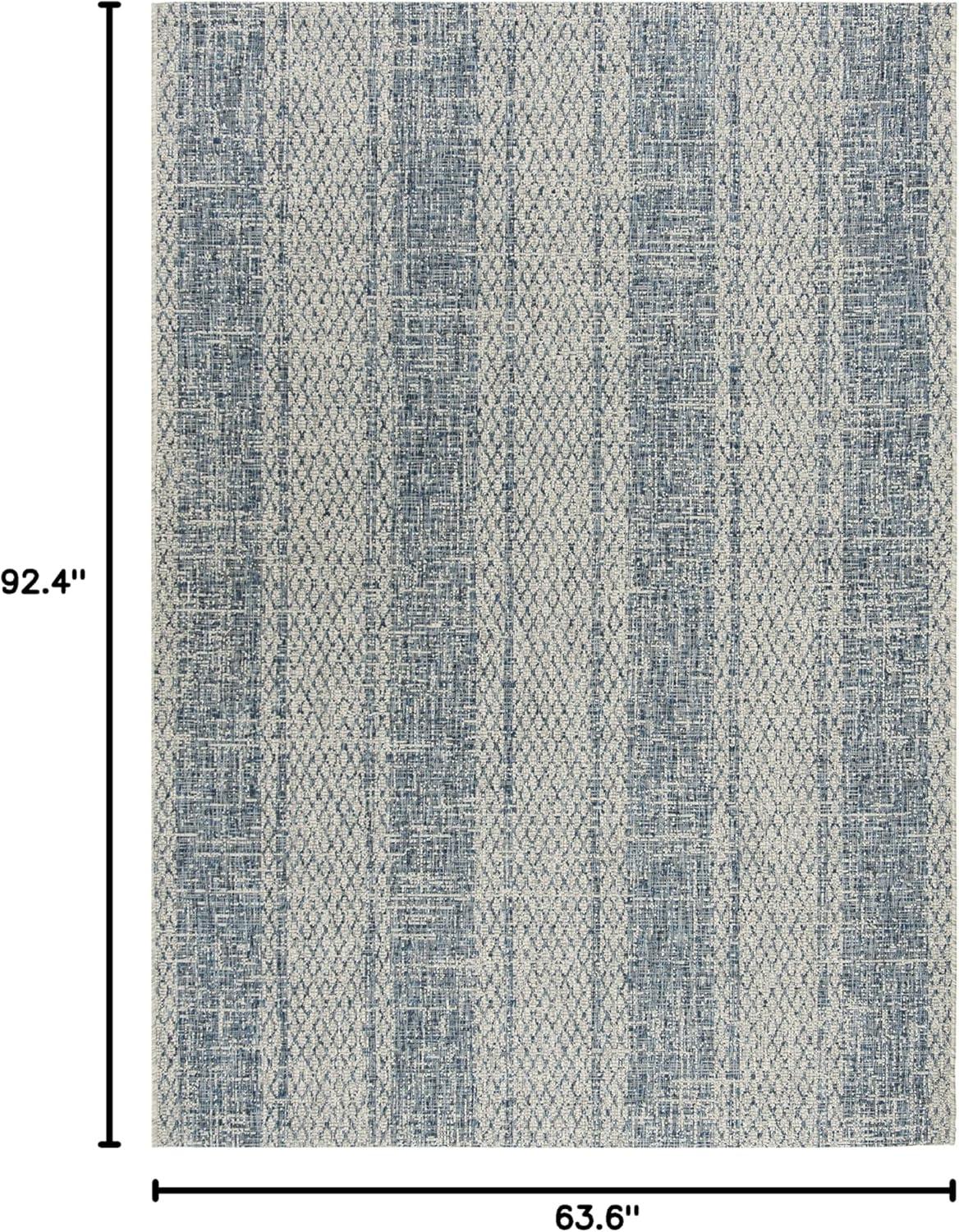 Courtyard CY8736 Power Loomed Indoor and Outdoor Area Rug - Light Grey/Blue - 5'3"x7'7" - Safavieh