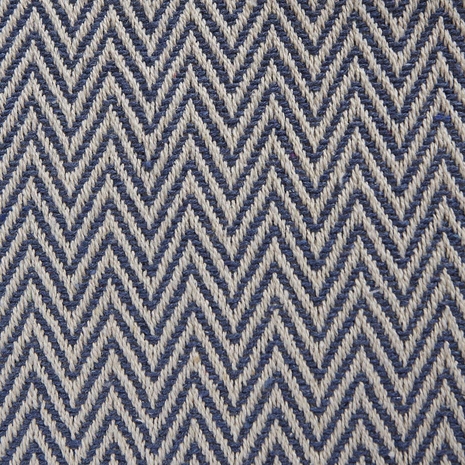 FRENCH BLUE CHEVRON HANDLOOM TABLE RUNNER 15x72