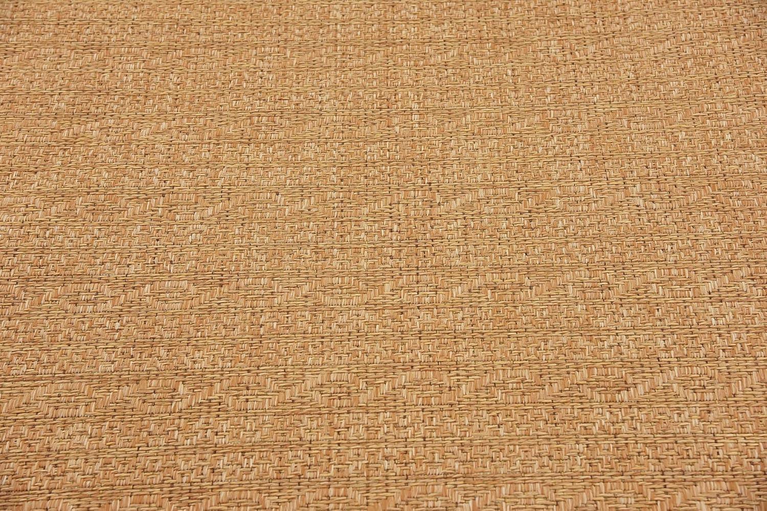 Unique Loom 6' 1 x 6' 1 Square Light Brown Outdoor Modern Links Area Rug