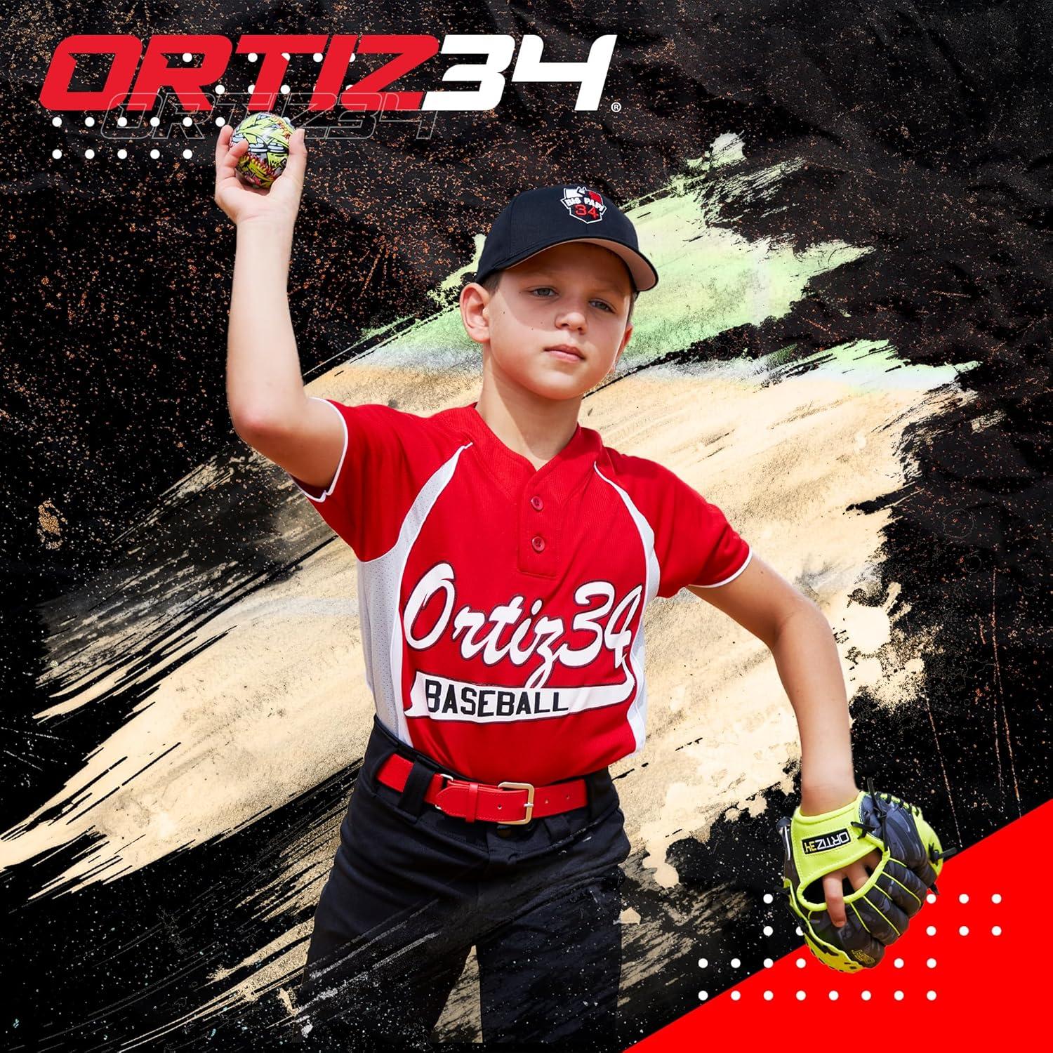 Ortiz34 Youth T-Ball Set, 25” Signature Aluminum T-Ball Bat with -10 Drop, Foam Core T-Ball, 9” Lightweight Youth Glove, Vibrant Graffiti Print