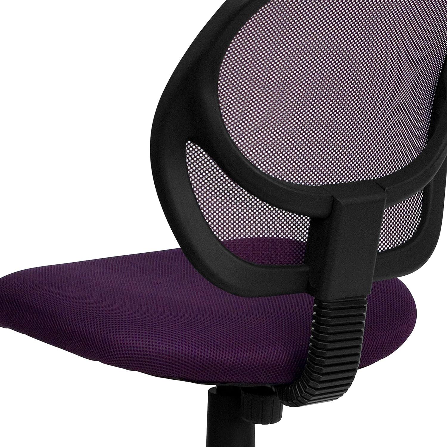 Flash Furniture Low Back Purple Mesh Swivel Task Office Chair