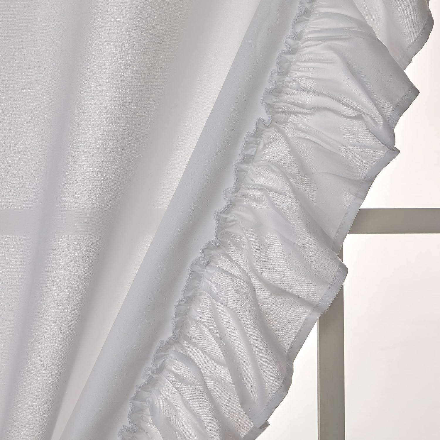 Sarah ruffled white priscilla curtain pair 82x63