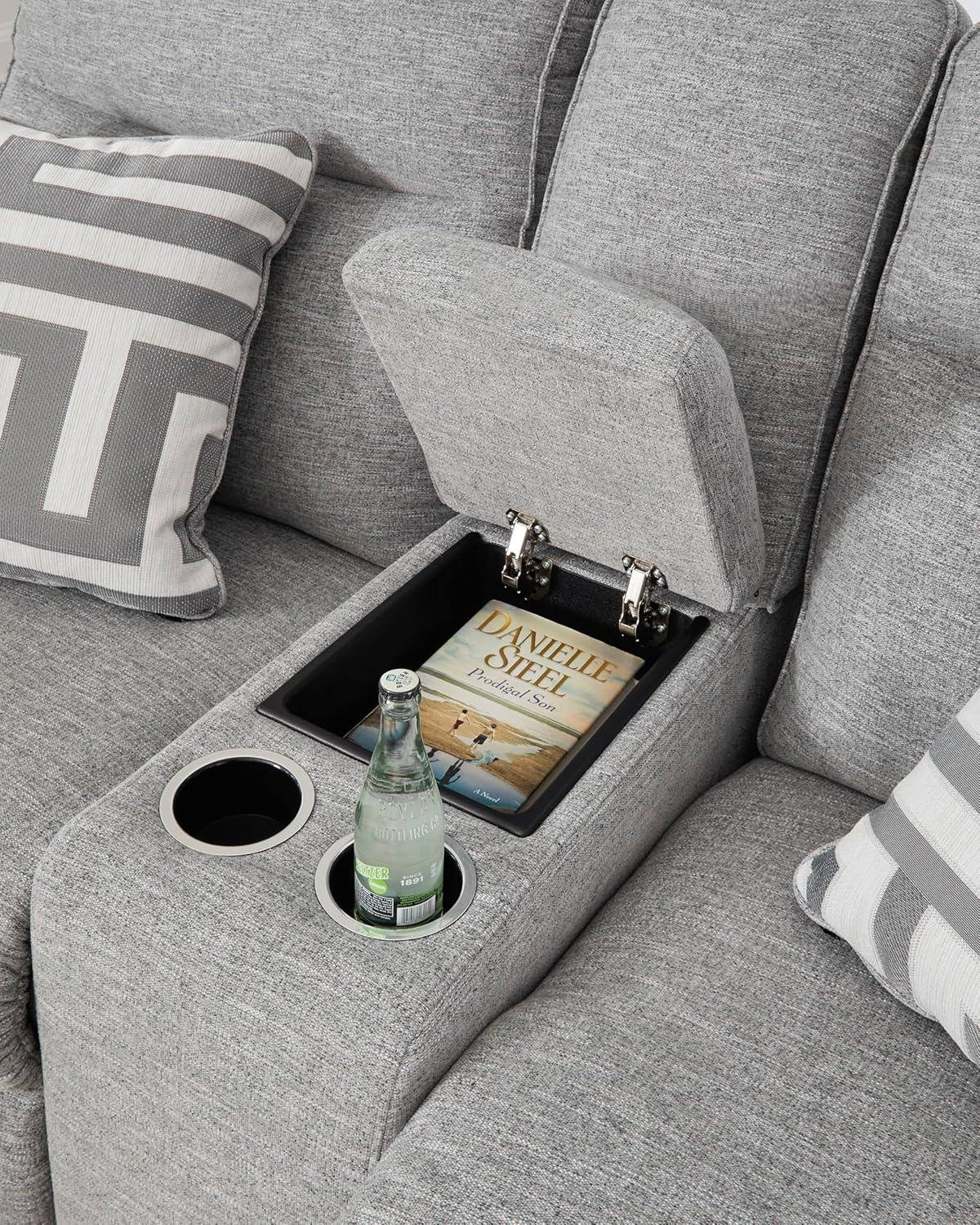 Signature Design by Ashley Biscoe Pewter Power Reclining Loveseat