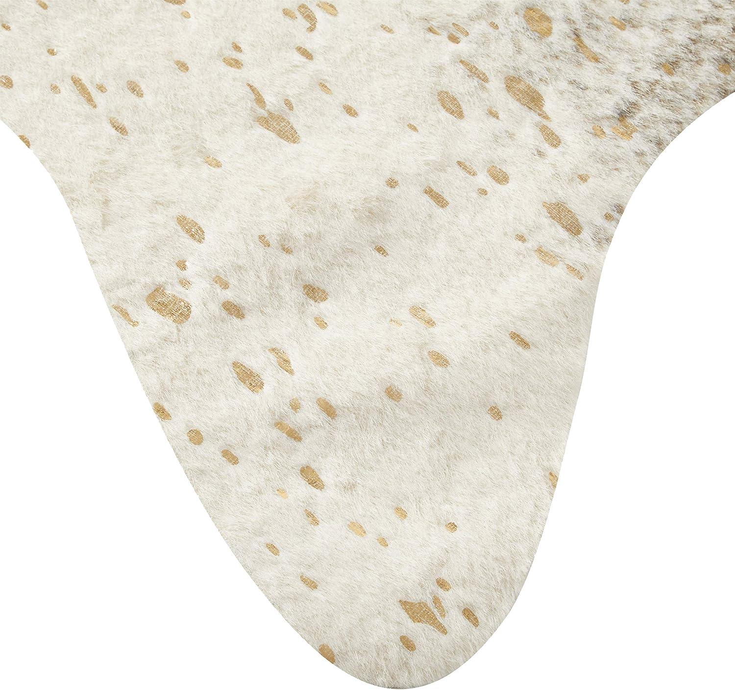 Loloi II Bryce Faux Cowhide Pewter / Gold Area Rug