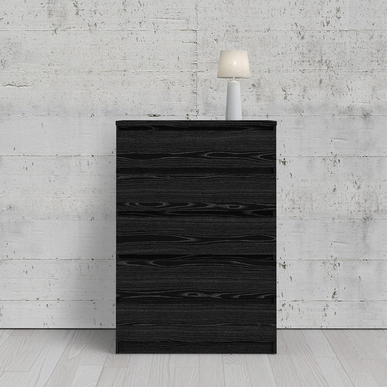 Wood Scottsdale 5 Drawer Chest in Black Woodgrain-Tvilum