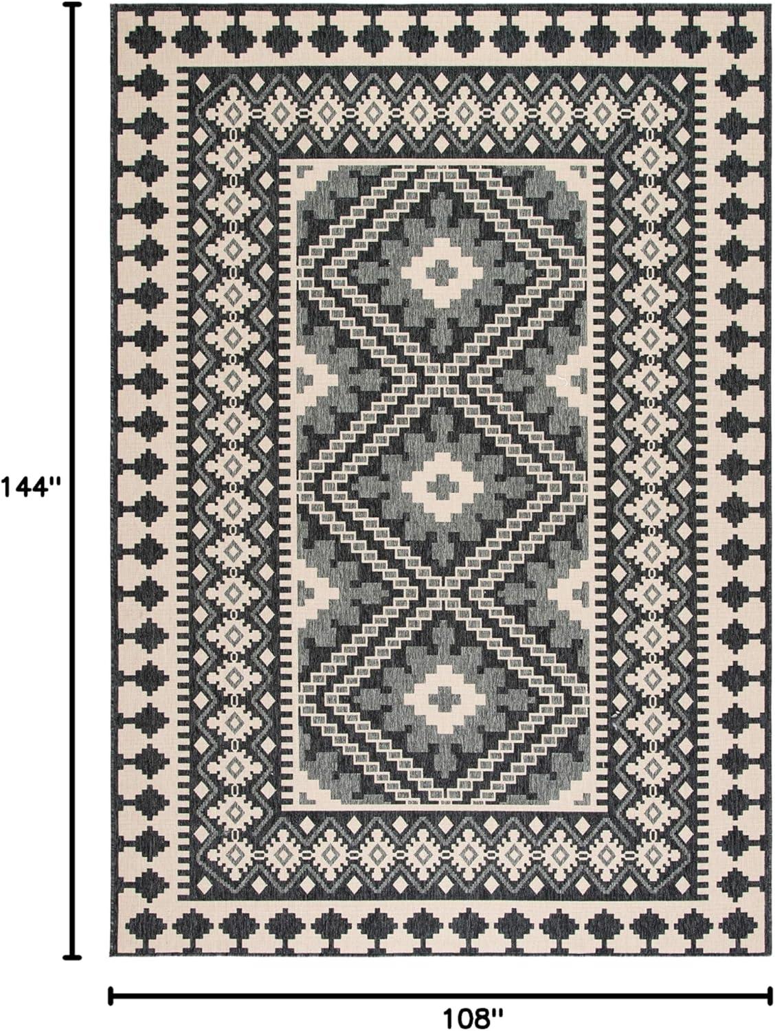 Veranda VER099 Power Loomed Indoor/Outdoor Area Rug - Ivory/Grey - 9'x12' - Safavieh
