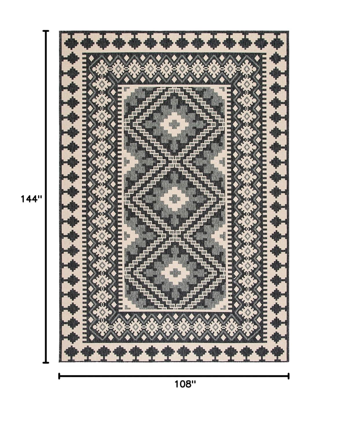 Veranda VER099 Power Loomed Indoor/Outdoor Area Rug - Ivory/Grey - 9'x12' - Safavieh