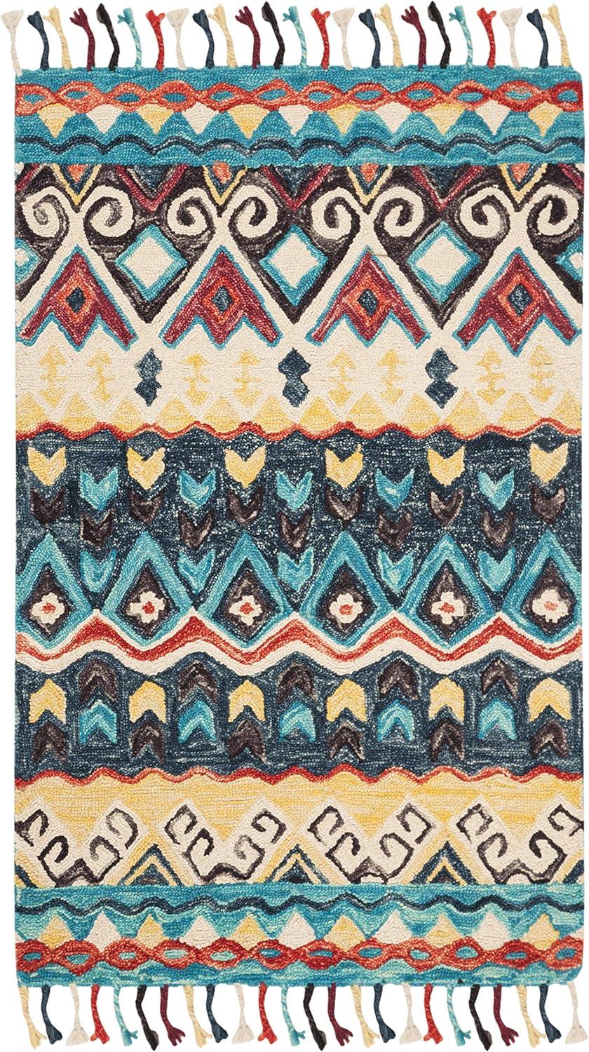 Aspen APN137 Hand Tufted Area Rug - Blue/Red - 3'x5' - Safavieh.