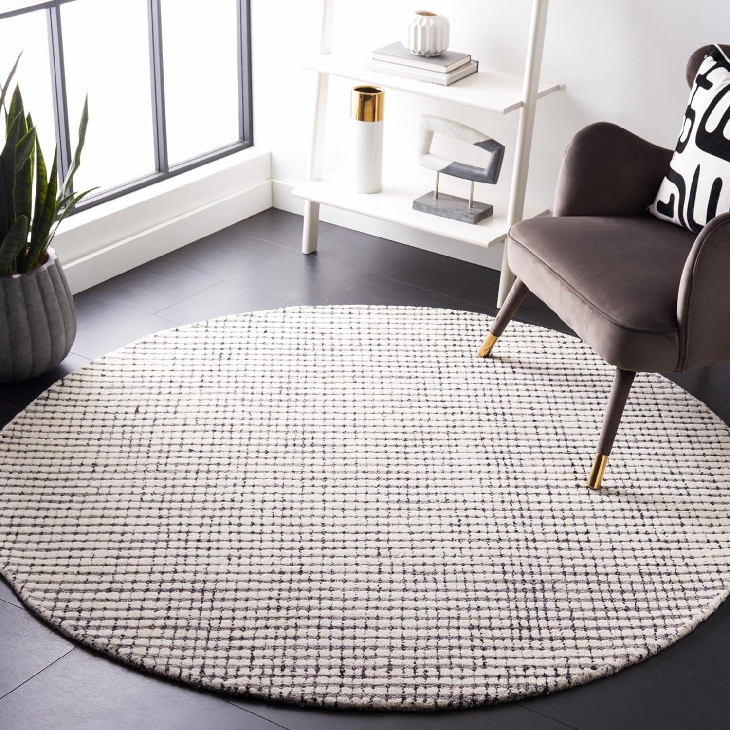 Latitude Run® Abstract Hand Tufted Wool Checkered Rug