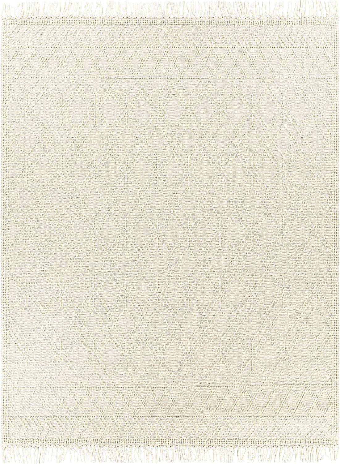 Serene Haven Hand-Knotted Wool Beige Area Rug, 8' x 10'