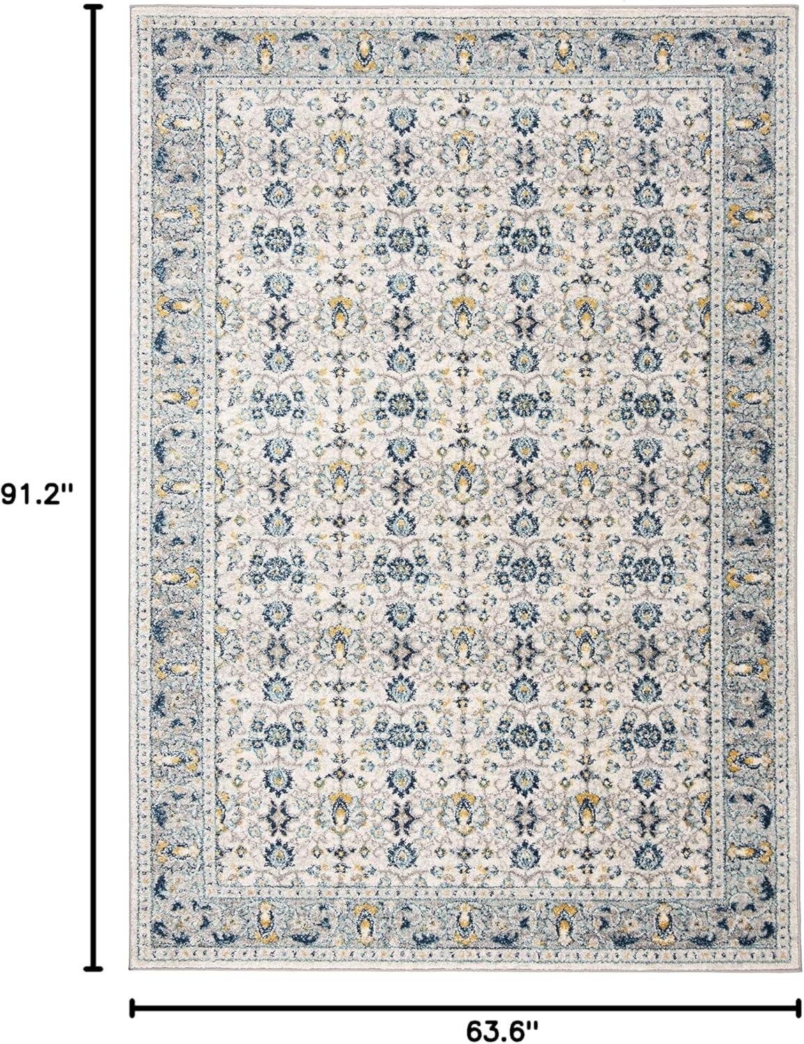 Madison MAD151 Power Loomed Indoor Area Rug - Ivory/Navy - 5'3"x7'6" - Safavieh