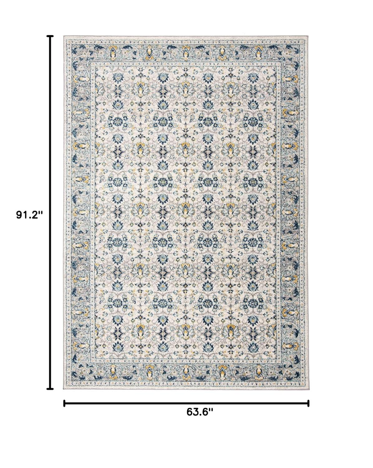 Madison MAD151 Power Loomed Indoor Area Rug - Ivory/Navy - 5'3"x7'6" - Safavieh