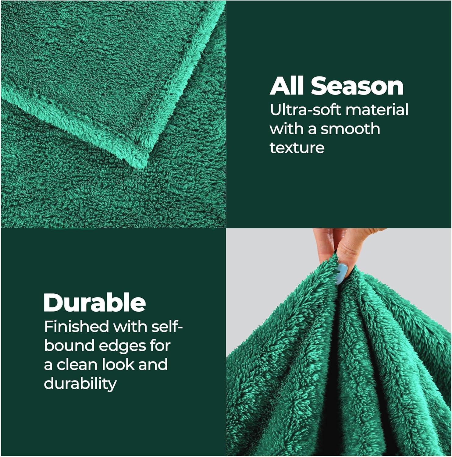 Superior Solid Polyester Reversible All-Season Fleece Throws Blanket