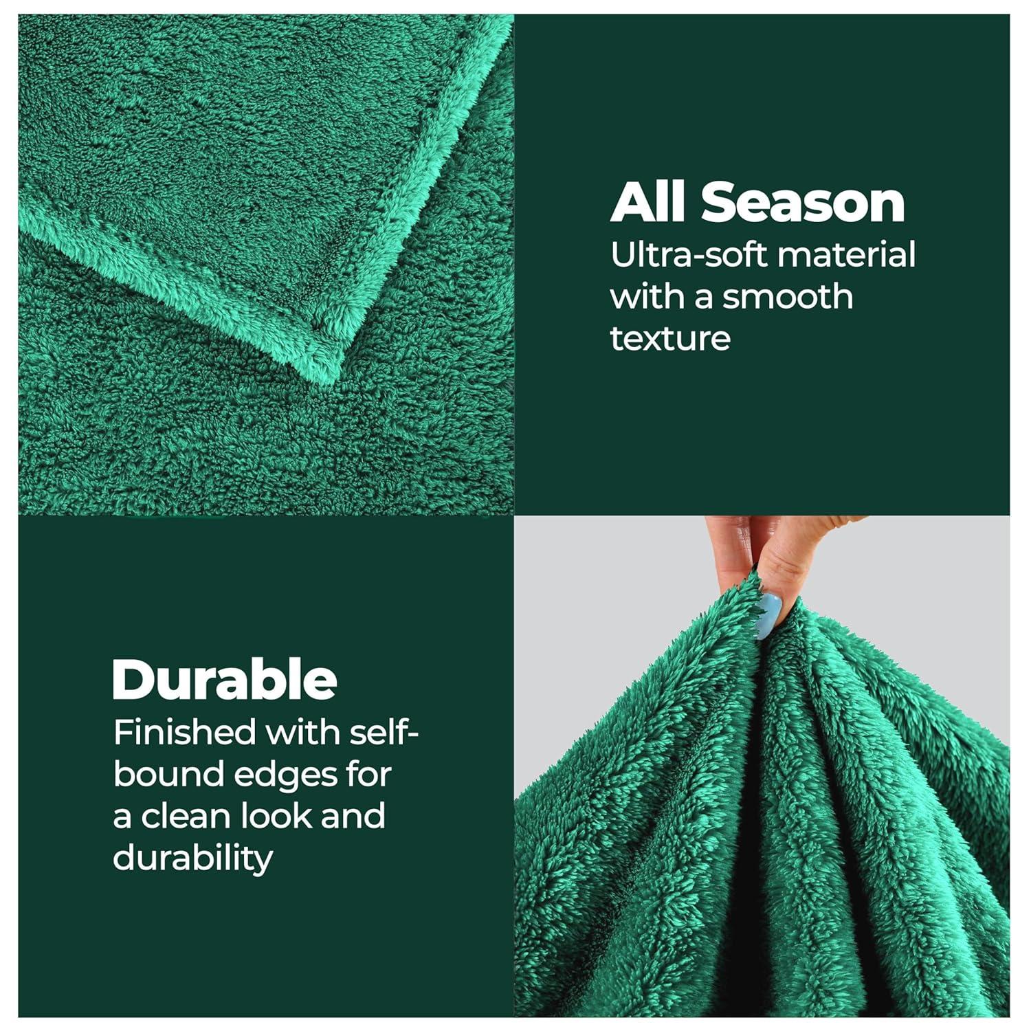 Superior Solid Polyester Reversible All-Season Fleece Throws Blanket