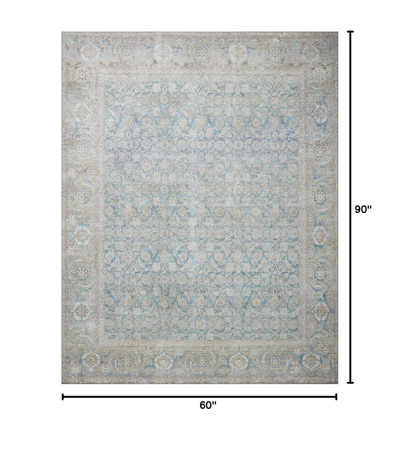 Loloi II Wynter WYN-10 Ocean / Silver Oriental Area Rug 5'-0" x 7'-6"