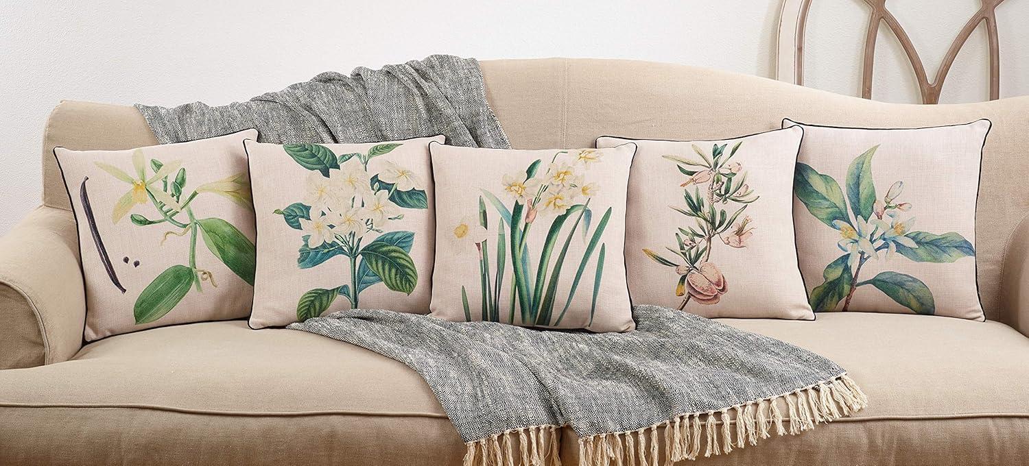 Saro Floriculture Collection Floral Throw Pillow